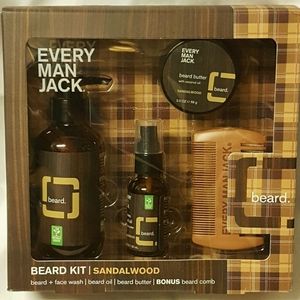 NEW!! FOUR PIECE SANDALWOOD EVERY MAN'S JACK BEARD KIT ☆ NEW IN BOX